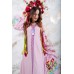 Embroidered boho dress "Flora" Pink